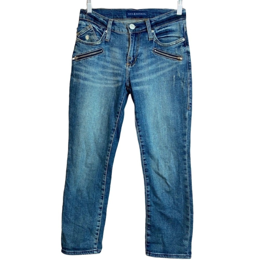 𝅺rock & REPUBLIC KENDALL ANKLE DISTRESSED JEANS